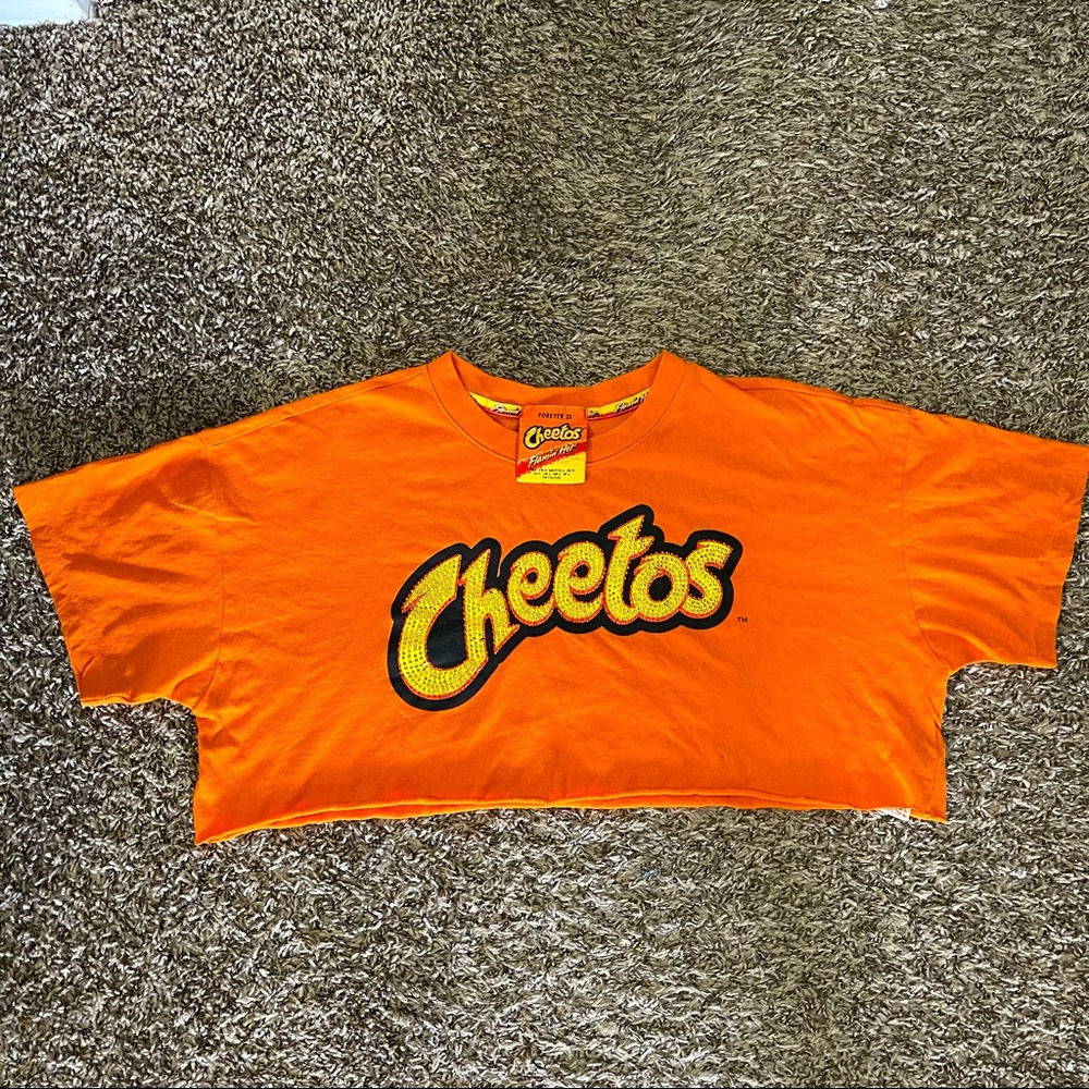 Forever21 x Cheetos rhinestone crop top
